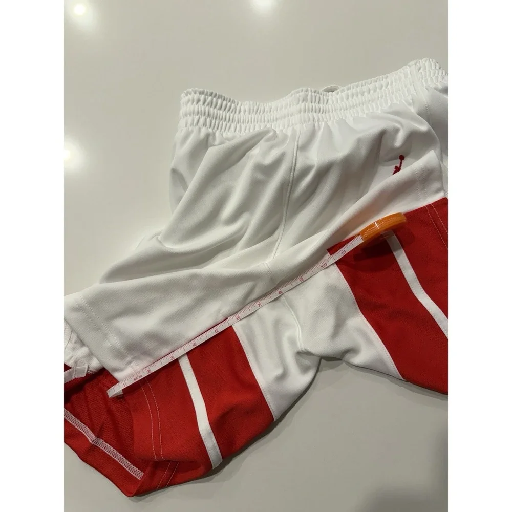 Jordan Stock Overtime Basketball Game Short White Red FQ5375-109 Mens S NWT